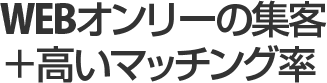 WEBオンリーの集客＋高いマッチング率